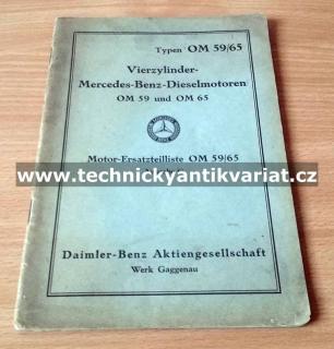 Mercedes Benz Dieselmotoren OM 59 und OM 65 (katalog náhradních dílů)