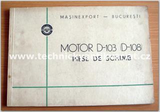 Motor D - 103 ( D-108) (katalog náhradních dílů)