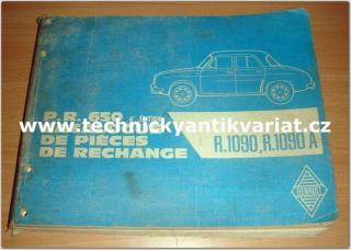 Renault 1090, 1090 A (katalog náhradních dílů)