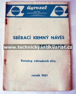 Sběrací krmný návěs MV3-032 (Katalog náhradních dílů)