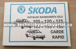 Škoda 105 120 125 130 135 136 Garde Rapid - seznam náhradních dílů (1994)
