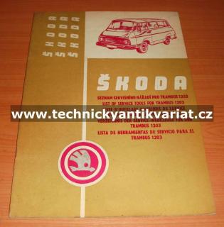 Škoda 1203 (Seznam servisního nářadí)