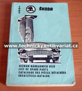 Škoda Octavia - seznam náhradních dílů 1962