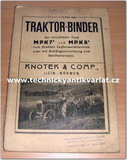 Traktor Binder - type MPX7, MPK8 (návod k obsluze, katalog dílů )