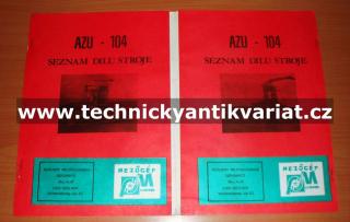 žací ústrojí pro sklizeň AZU - 104  (seznam dílů stroje )