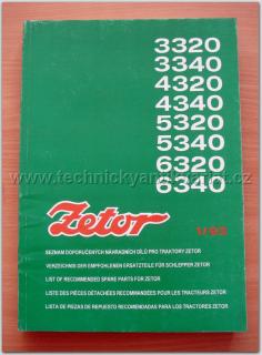 Zetor - 3320 - 6340 (seznam doporučených ND pro traktory Zetor)