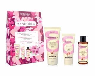 Erboristica kosmetická sada tělová péče s mandlovým olejem - sprchový gel 100 ml, tělový krém 200 ml, tělový peeling 100 ml