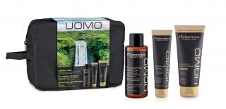 Erboristica UOMO Kosmetická sada pro muže – sprchový gel a šampon 2v1 100 ml, balzám po holení 100 ml, pleťový krém 50 ml