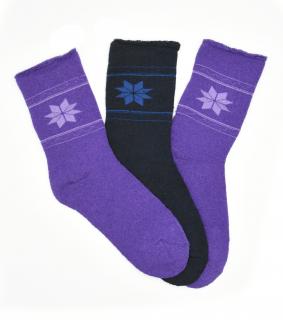 Dámské bambusové termo ponožky MIX 3-pack - fialová Velikost: 38-42