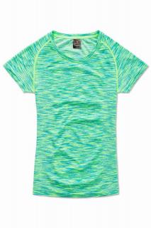 Dámské funkční tričko zelenomodré neonové Velikost: S