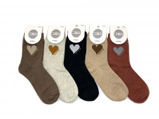 Dámské klasické ponožky SRDCE hnědá mix - 5-pack Velikost: 35-39