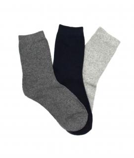 Dámské vlněné ponožky ANGORA MIX 3-pack - sv.šedá/modrá/tm.šedá Velikost: 35-38