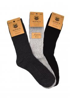 Pánské vlněné ponožky ALPACA žebrované 3-pack - černá/tm.šedá/sv.šedá Velikost: 40-43