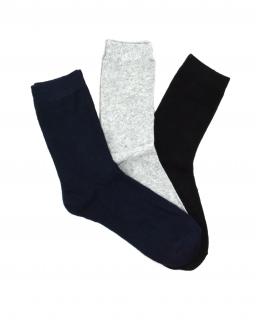 Pánské vlněné ponožky ANGORA MIX 3-pack - modrá/sv.šedá/černá Velikost: 40-43