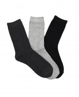Pánské vlněné ponožky ANGORA MIX 3-pack - tm.šedá/sv.šedá/černá Velikost: 40-43
