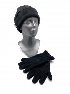 Set - čepice + rukavice černá Barva: Černá