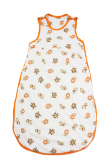 Novorozenecký ZIMNÍ dětský spací pytel 0-3 měsíců ZOO (oranžový) 100% BAVLNA, 56cm, SLUMBERSAC (Zimní 3.5Tog)