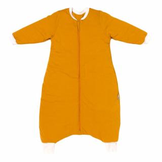 Žlutý ZIMNÍ spací pytel s nohavičkami a s RUKÁVY 130cm (Pro děti výšky 130-140cm)