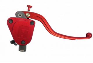 Radiální brzdová pumpa kovaná ACCOSSATO 19x20 s pevnou páčkou Barva páčky: červená, Délka páčky: dlouhá 19 cm