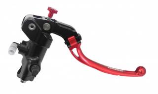 Radiální brzdová pumpa kovaná ACCOSSATO BLACK EDITION 19x19 s kloubovou páčkou Barva páčky: červená, Délka páčky: dlouhá 19 cm