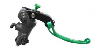 Radiální brzdová pumpa kovaná ACCOSSATO BLACK EDITION PRS 16x17-18-19 s kloubovou páčkou Barva páčky: zelená, Délka páčky: dlouhá 19 cm