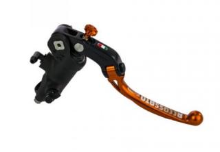 Radiální brzdová pumpa kovaná ACCOSSATO BLACK EDITION PRS 19x17-18-19 s kloubovou páčkou Barva páčky: oranžová, Délka páčky: dlouhá 19 cm