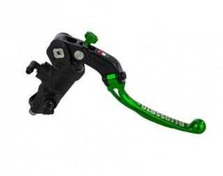 Radiální brzdová pumpa kovaná ACCOSSATO BLACK EDITION PRS 19x17-18-19 s kloubovou páčkou Barva páčky: zelená, Délka páčky: dlouhá 19 cm