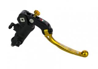 Radiální brzdová pumpa kovaná ACCOSSATO BLACK EDITION PRS 19x17-18-19 s kloubovou páčkou Barva páčky: zlatá, Délka páčky: dlouhá 19 cm