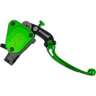 Radiální spojková pumpa 16x18 s kloubovou páčkou a integrovanou nádobkou - Accossato Barva páčky: zelená, Délka páčky: dlouhá 19 cm