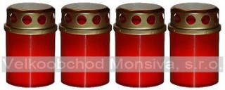 Svíčka Bedronka červená 4x35g (plast)