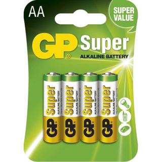 Baterie alkalická, AA, 1.5V, GP, blistr, 4-pack, SUPER