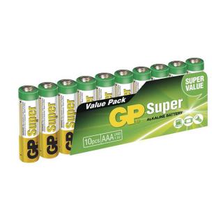 Baterie alkalická, AAA, 1.5V, GP, folie, 10-pack, SUPER