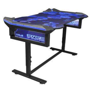 E-blue Herní stůl EGT004BK, 135x78,5cm, 72-91,2cm, RGB podsvícení, výškově nastavitelný, s