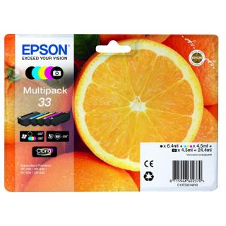 Epson T3337, Typ 33 set Black+Cyan+Magenta+Yellow+Phot Black originální cartridge 1*6,4ml+