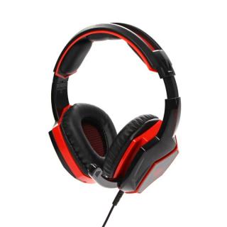Red Fighter H2, herní sluchátka s mikrofonem, ovládání hlasitosti, černo-červená, 2x 3.5 m