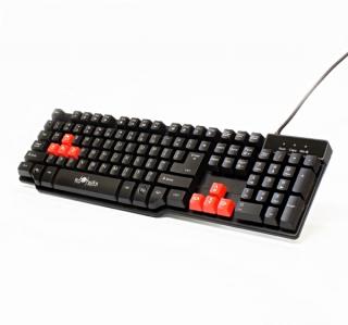 Red Fighter K1, klávesnice US, herní, podsvícená typ drátová (USB), černá, 3 barvy podsvíc