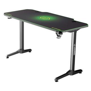 ULTRADESK Herní stůl FRAG - GREEN, 140x66 cm, 76 cm, s XXL podložkou pod myš, s ultradesk