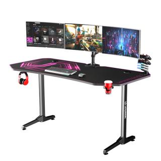 ULTRADESK Herní stůl FRAG XXL PINK, 160 x 75 cm, 75 cm, držák nápojů a sluchátek, stojan B