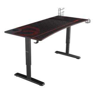 ULTRADESK Herní stůl Ultradesk CRUISER RED, 160x70 cm, 66-82 cm, držák sluchátek, 3 otvory
