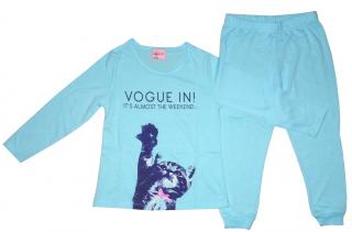 Dívčí bavlněné pyžamo slabé, Vogue - Kočka, vel.98/104