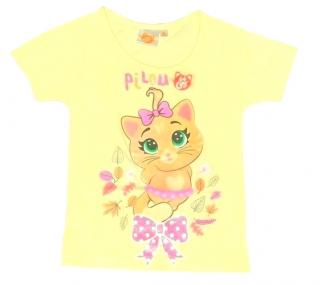 Dívčí bavlněné tričko - 44 koček, vel. 92
