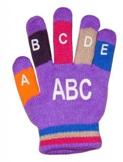Dívčí prstové rukavice teplé, (TE31-4), vel. 4 - 9 let