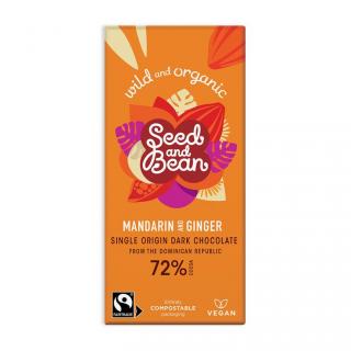 Seed & Bean - BIO čokoláda hořká Mandarinka a Zázvor 75g