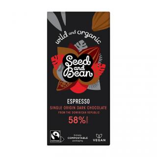 Seed & Bean - BIO Hořká čokoláda s mletou kávou 75g