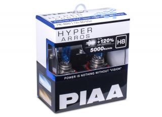 Autožárovky PIAA Hyper Arros 5000K H8 - o 120 % vyšší svítivost, jasně bílé světlo o teplotě 5000K