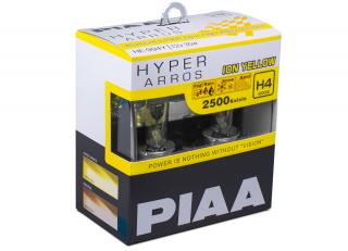 Autožárovky PIAA Hyper Arros Ion Yellow 2500K H4 - teplé žluté světlo 2500K pro použití v extrémních podmínkách
