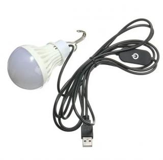 Závěsné LED světlo  5W pod markýzu, nebo do stanu napájení USB, regulace jasu