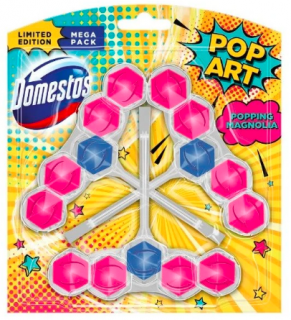 3x Domestos Power 5 závěs do WC Pop Art Popping Magnolia - Limitovaná edice