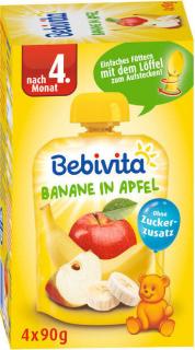 Bebivita Ovocné kapsičky Jablka s banánem 4x90g