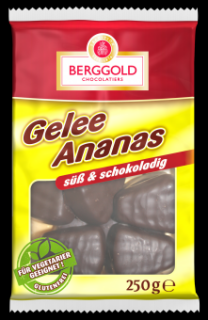 Berggold Ananasové želé v hořké čokoládě 250g